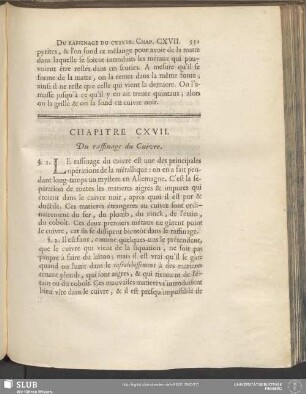 Chapitre CXVII. Du raffinage du Cuivre