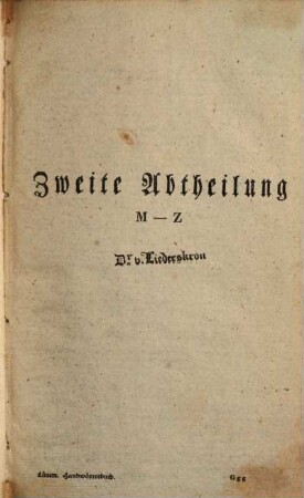 Georg Heinr. Lünemann's lateinisch-deutsches und deutsch-lateinisches Handwörterbuch, 1,2. Lateinisch-deutscher Theil : M - Z