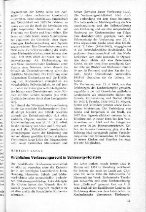Kirchliches Verfassungsrecht in Schleswig-Holstein
