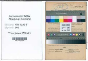 Entnazifizierung Wilhelm Thoenissen , geb. 14.12.1908 (Konstrukteur)