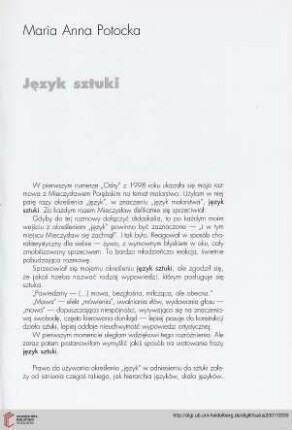 Język sztuki