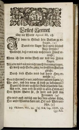 Erstes Sonnet [-] Schluß-Sonnet.