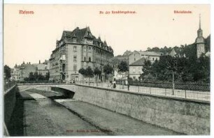 Meißen. Hirschbergstraße, Nikolaikirche, Triebisch