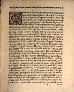 Projectum Foederis Inter Reges Galliae Et Sveciae Aliosqve Electores Ac Principes : Adhuc Ineundi Compositum A Plendipotentiario Regis Christianissimi Mr. De Gravelle