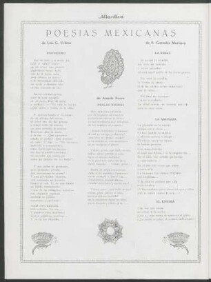 Poesías Mexicanas : Panteísmo [y] Perlas negras [y] La señal [y] La amenaza [y] El enigma