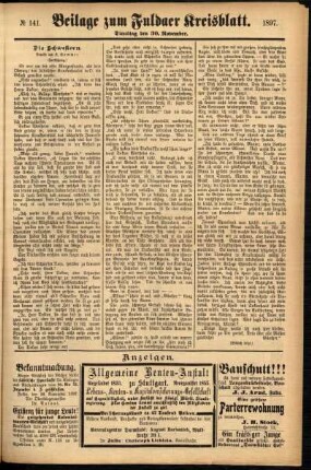 Zweite Ausgabe vom Dienstag, den 30. November 1897.