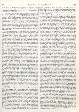 693-695 [Rezension] Baillie, Donald M., Gott war in Christus