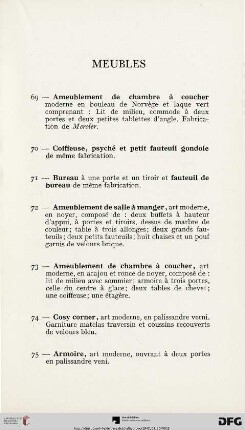 Meubles (Nr. 69-105)
