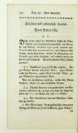 Das drey und zwanzigste Kapitel. Von Amerika