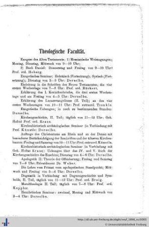 Theologische Facultät.