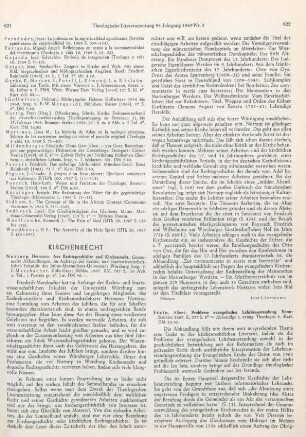 621-622 [Rezension] Nottarp, Hermann, Aus Rechtsgeschichte und Kirchenrecht