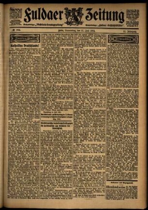Zweite Ausgabe vom Donnerstag, den 21. Juli 1904.