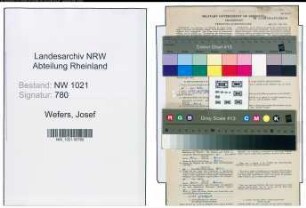 Entnazifizierung Josef Wefers , geb. 08.03.1921 (Arzt)