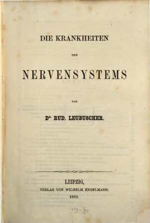 Die Krankheiten des Nervensystems