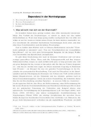 Dependenz in der Nominalgruppe