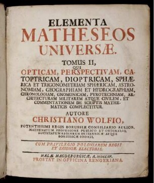 T. 2: Elementa Matheseos Universae. Tomus 2