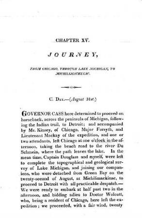 Journey from Chicago to Michilïmackinac,