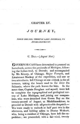 Journey from Chicago to Michilïmackinac,