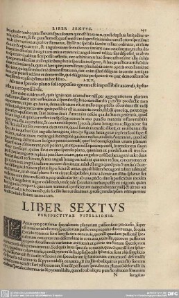 Liber Sextus Perspectivae Vitellionis.