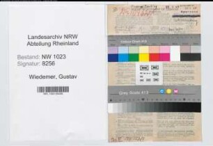 Entnazifizierung Gustav Wiedemer , geb. 06.10.1897 (Bankangestellter)