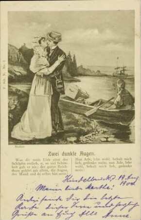 Zwei dunkle Augen. - Was dir mein Lieb einst [...]