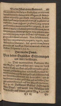 Der vierdte Punct. Von denen Englischen Erscheinungen und Unterweisungen.