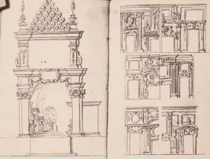 Bauentwürfe und Aufrisse für den Chor (Mausoleum) des Heiligen Stanislaus in der Kathedrale von Krakau