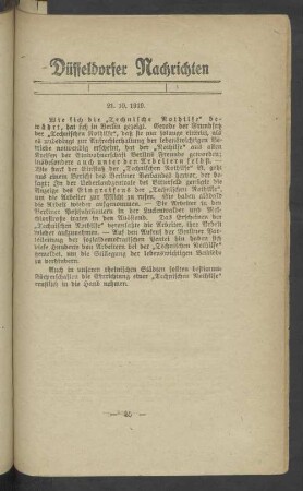 Düsseldorfer Nachrichten 21.10.1919