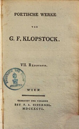 Klopstocks Werke. 7