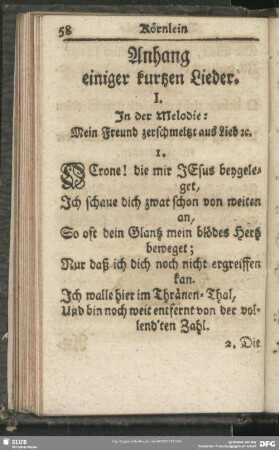 Anhang einiger kurtzen Lieder