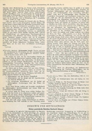 955-956 [Rezension] Albrecht, Christoph, Schleiermachers Liturgik