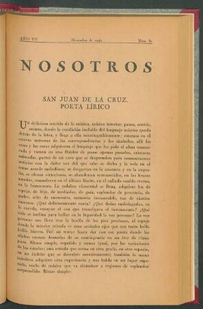 San Juan de la Cruz, poeta lírico