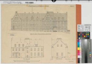 Warburg (Warburg) Posthaus Blatt 4 Ansichten 1925/1960 1 : 100 49 x 63 Bleistiftzeichnung Oberpostdirektion Münster