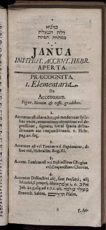 Ianua Institut. Accent. Hebr. Aperta