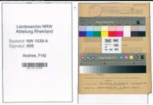 Entnazifizierung Fritz Andree , geb. 21.05.1909 (Schlosser)