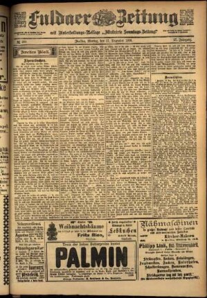 Zweite Ausgabe vom Montag, den 17. Dezember 1900.