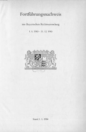 Bayerische Rechtssammlung. 1983