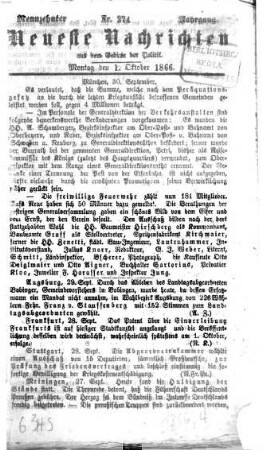 Neueste Nachrichten aus dem Gebiete der Politik. 1866 = Jg. 19, 10 - 12