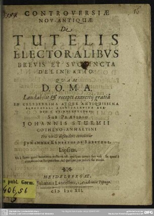 Controversiae nov-antiquae de Tutelis Electoralibus