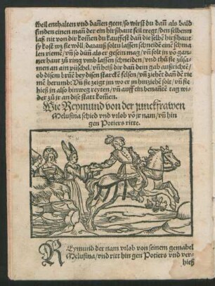Wie reymund von der junckfrawen Melusina schied ...