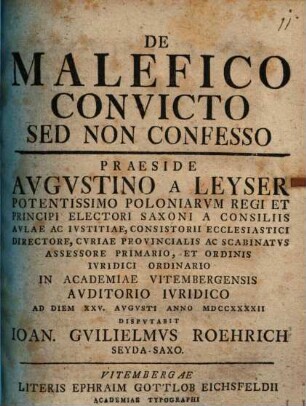 De malefico convicto, sed non confesso