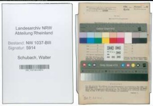 Entnazifizierung Walter Schubach , geb. 10.01.1907 (Kaufm.Angestellter)