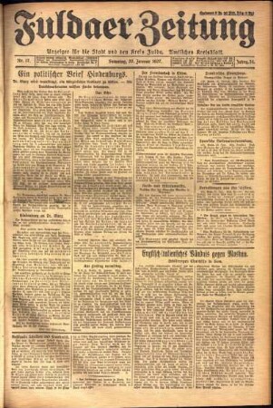 Ausgabe vom Samstag, den 22. Januar 1927.
