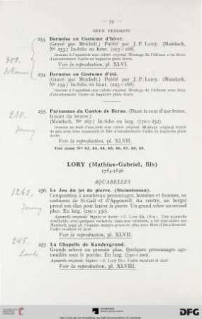 Lory (Mathias-Gabriel, fils) 1784-1846 (Nr. 256-272