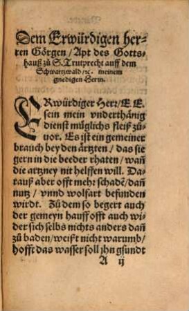 Von dem Bad Pfeffers, Gelegen in ober Schweitz, Von seinen tugenten