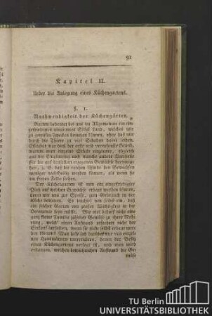 Kapitel. II. Über die Anlegung eines Küchengartens.