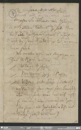 Eigenh. Brief von Heinrich Carl Abraham Eichstaedt an August Wilhelm von Schlegel, Jena, 11.10.1803