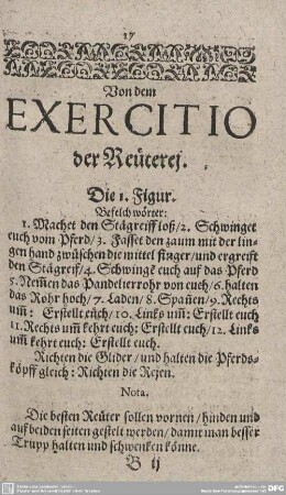 Von dem EXERCITIO der Reüterej.