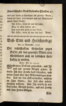 91-96, Text; Auftritt; Eingang; Gebet