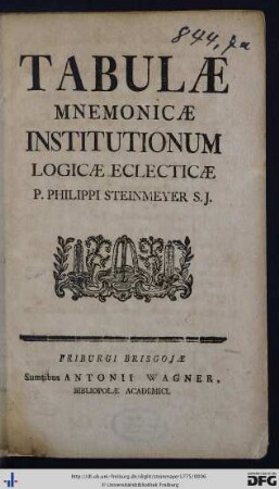 Tabulae Mnemonicae Institutionum Logicae Eclecticae